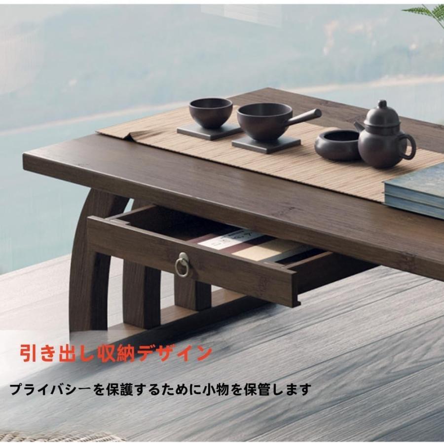 中古 店舗近郊送料格安 アジアン バンブー テーブル 幅90cm×奥60cm×高35cm テーブル ローテーブル サイドテーブル バンブー 竹 折りたたみ 可動式