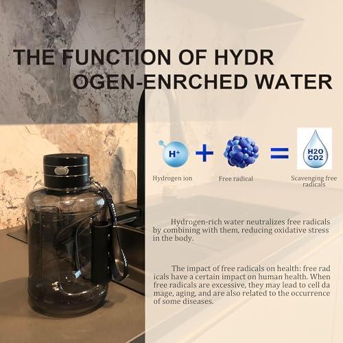 水素水カップ、滑り止めベース、1500ML、大容量、スポーツボトル