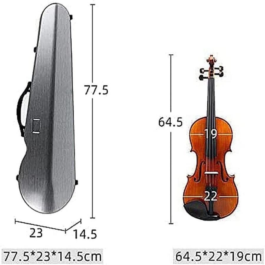 バイオリンケース 炭素繊維4/4フルサイズバイオリンケース 湿度計付き