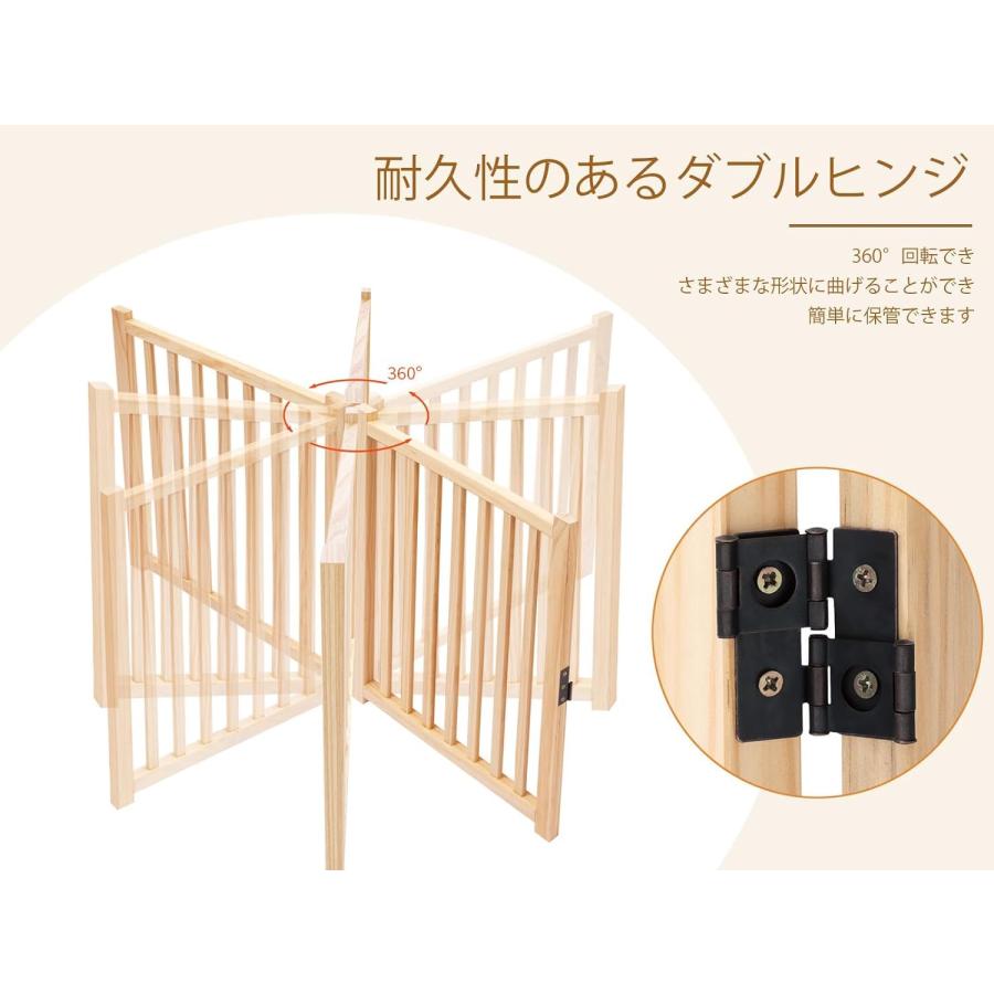 木製犬用ゲートペットフェンス、折り式バリア、ペット用家具フェンス