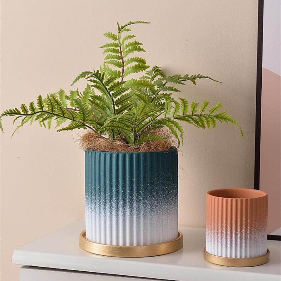 植木鉢 陶器 プランター 大型 装飾 縄 ダークブラウン キャスター付き