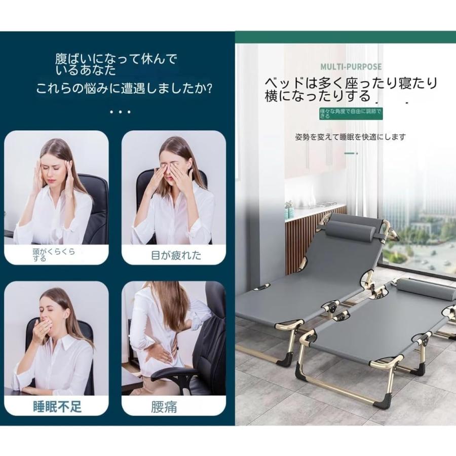 簡易 コットベッド 枕付きサマーベッド ハイ/ロー切替可能折りたたみ