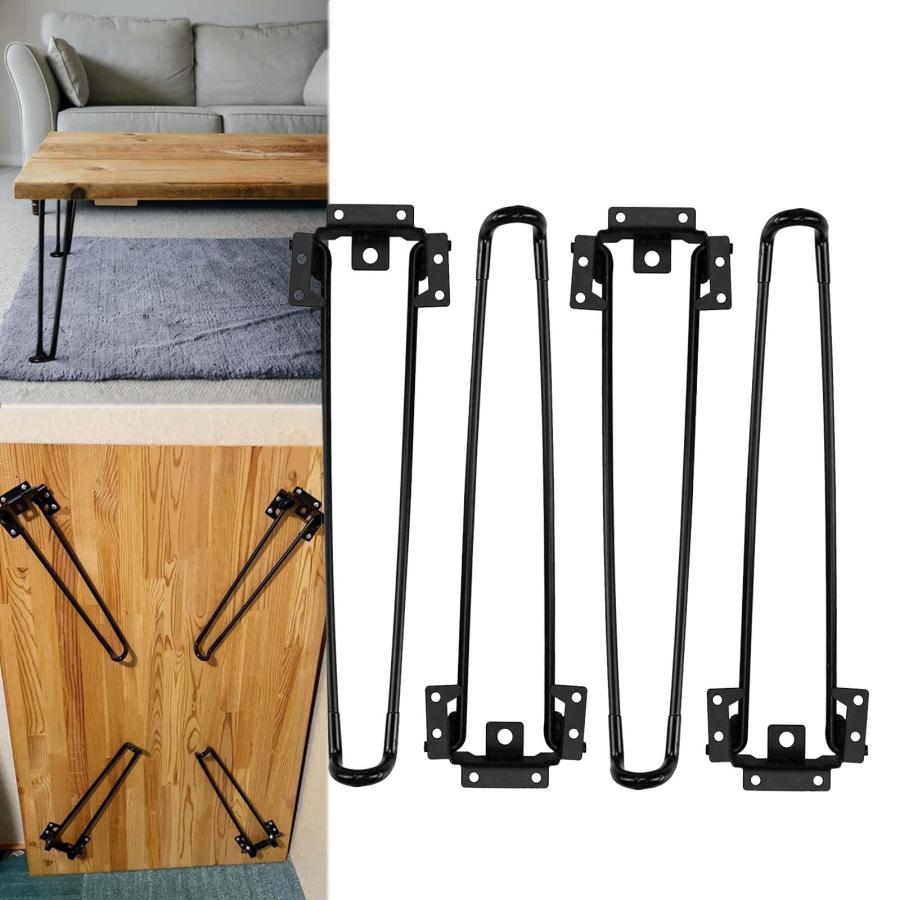 折りたたみ脚 4本 DIY 金具 テーブル 脚 アジャスター付きアイアン