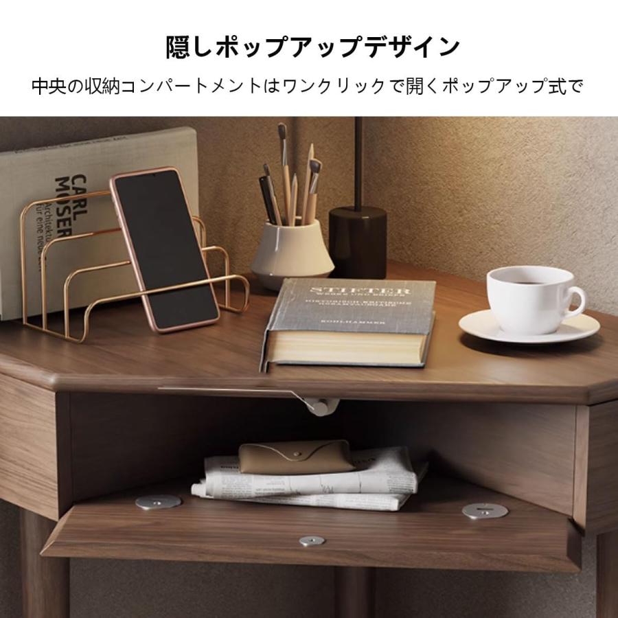 パソコンデスク 三角コーナー コーナーデスク 三角机 無垢材コーナー