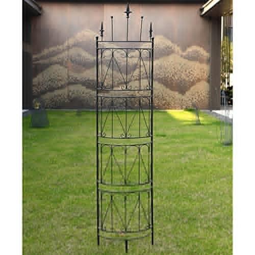 つる植物用の半円筒形ガーデントレリス、金属オベリスクアーチアーバー