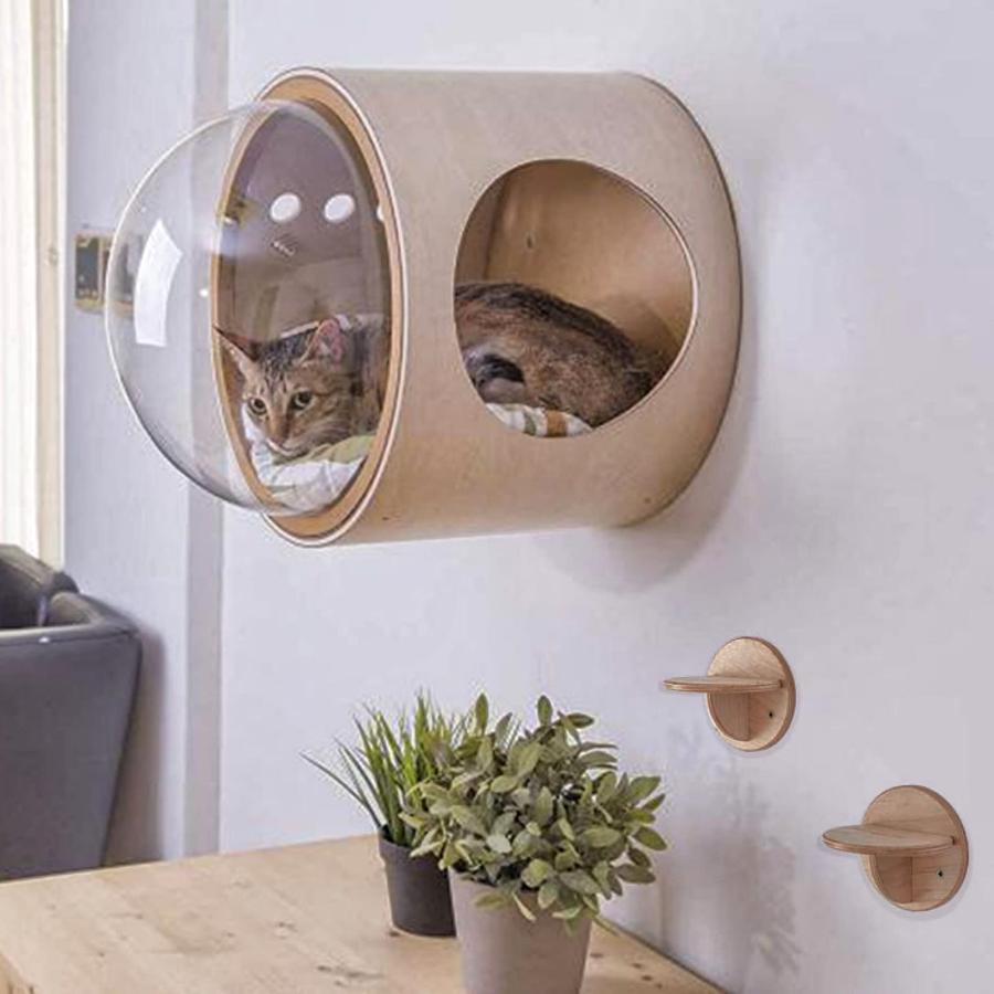壁付け キャットハウス 六角形 宇宙船 猫ベッド 木製 未使用品 宇宙船 木製 壁 猫ハウス 猫用 猫家具 猫用ベッド キャットハウス