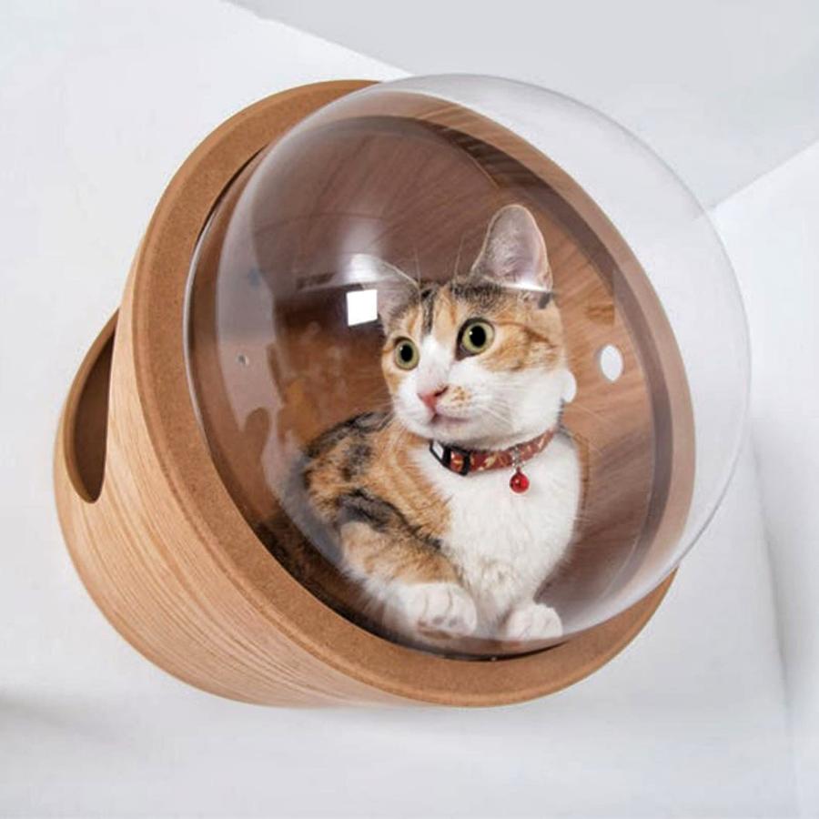 壁付け キャットハウス 六角形 宇宙船 猫ベッド 木製 未使用品 宇宙船 木製 壁 猫ハウス 猫用 猫家具 猫用ベッド キャットハウス