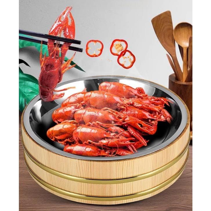 天然木の寿司桶 寿司桶 天然木 すし桶 お一人様用 ステンレス鉢付き 飯切 飯台 高級