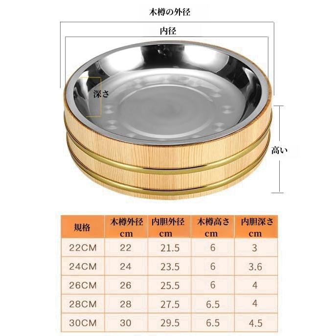 寿司桶 天然木 すし桶 お一人様用 ステンレス鉢付き 飯切 飯台 高級
