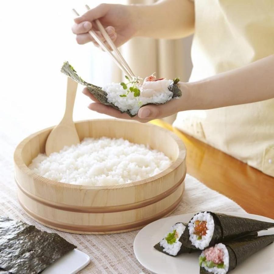天然木の寿司桶 寿司桶 天然木 すし桶 お一人様用 ステンレス鉢付き 飯切 飯台 高級