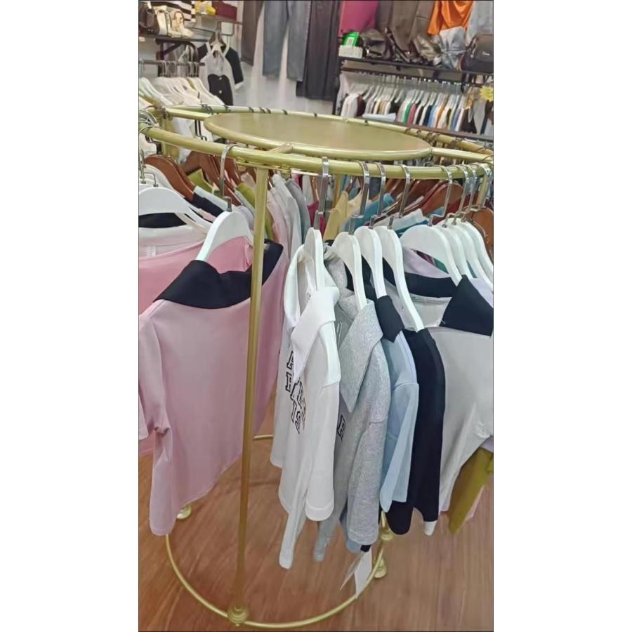 ラウンドハンガー 白 床置き回転式円形衣類ラック 小売店およびブティック用 回転式 ハンガーラック組立ディスプレイ ハンガー 金属製家庭用品衣類ラック 洋服ラ_8