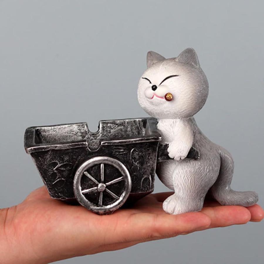 2026年新登場 灰皿】灰皿 可愛い 卓上灰皿 猫 防臭 樹脂製 オフィスの