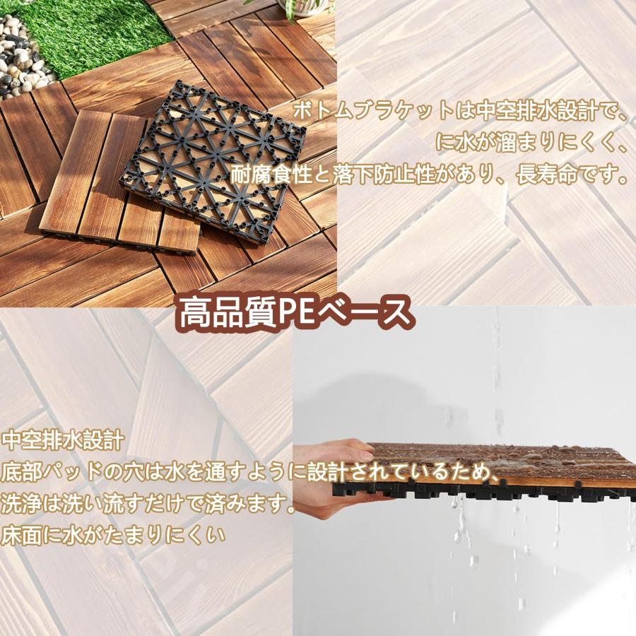 ウッドパネル ベランダタイル 天然木 ウッドデッキ 7枚/14枚/30枚/60枚