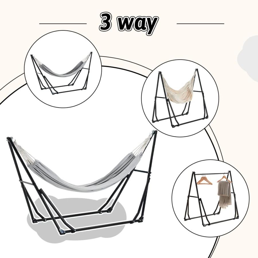 ハンモック ハンモックチェア 自立式 3 way ポータブルハンモック