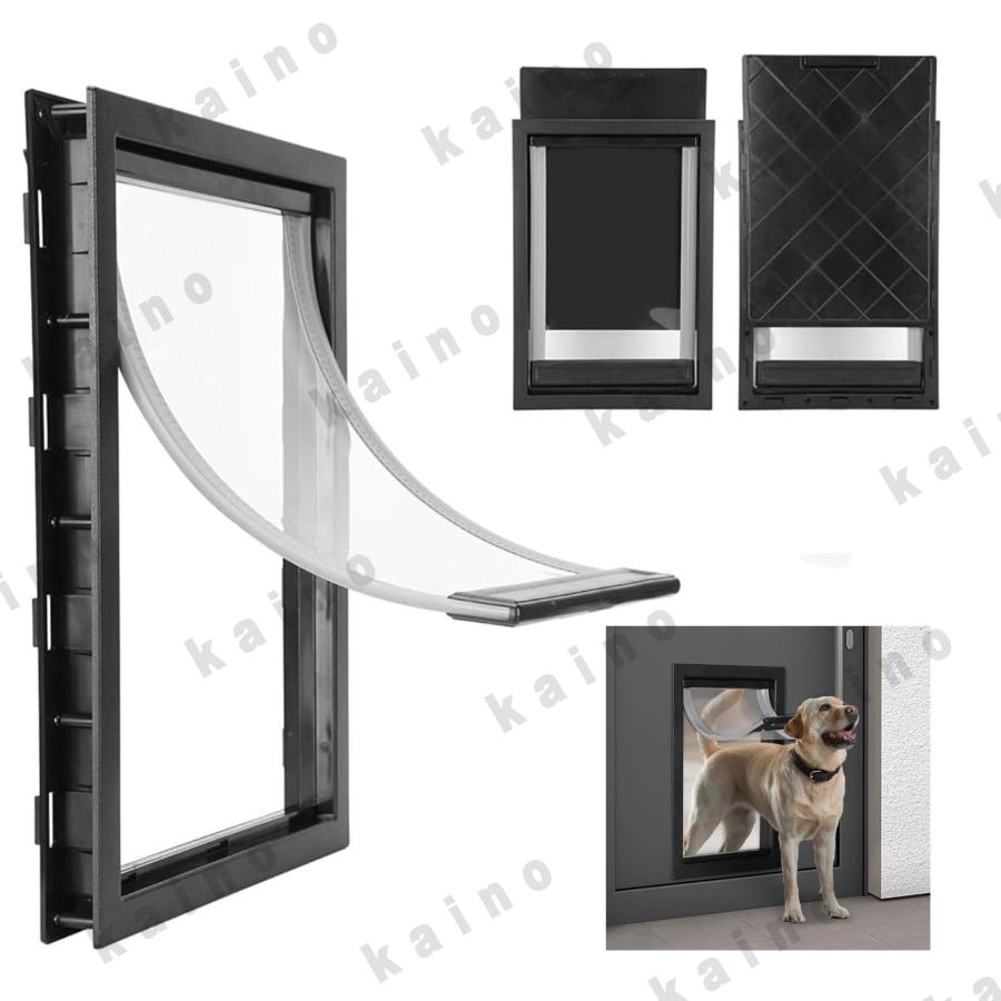 PVCペットドア 大型犬用マグネット自動閉鎖ドア 犬用ドア ペット