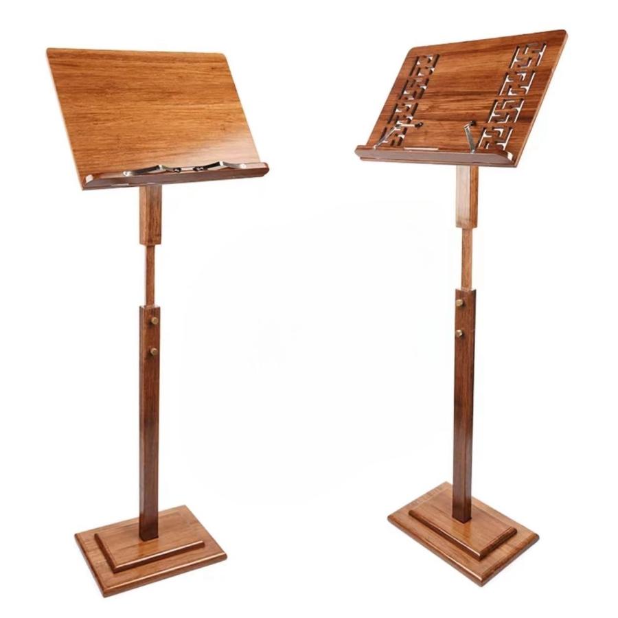 楽譜スタンド 楽譜台 木製の譜面台 調整可能なオーケストラの