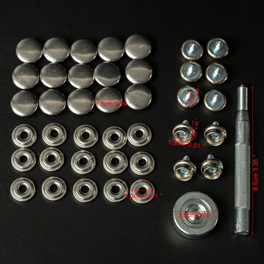 62組 レザークラフト ボタン レザークラフト用打ち具 ネジ式スナップ