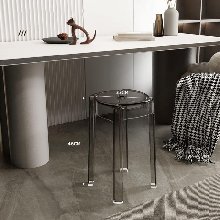 スタッキングチェア 2個セット スタッキングスツール 透明