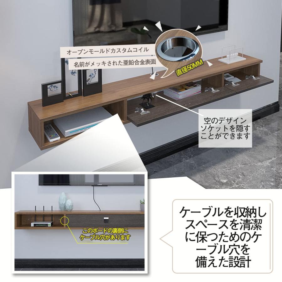 テレビ台 壁掛け 幅180×奥行23.6×高さ16cm ウォールシェルフ 引き出し