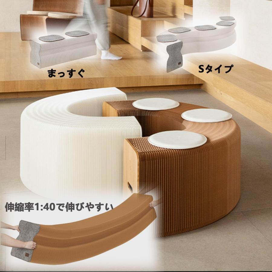ペーパーベンチ アコーディオン 折りたたみ式 クラフト紙 ペーパーベンチ アコーディオン 折りたたみ式 クラフト紙