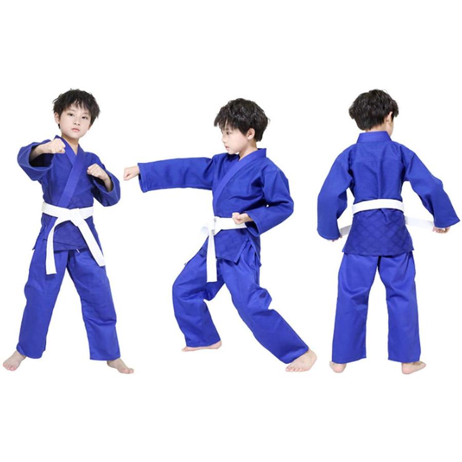 ☆新品☆　柔道着　上下帯3点セット　綿ポリ　3号 柔道3点セット 柔道着上下+帯セット 愛校 正課用 男女兼用 綿 (ブルー