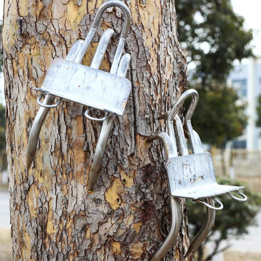 木登り器 ステンレス製 木登り道具 ポータブル 木登り靴 耐荷重100kg