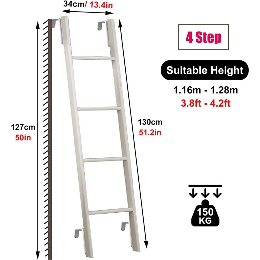 階段 梯子 ベッド 二段はしご 高い 116cm 130cm 140cm 150cm 4つの 