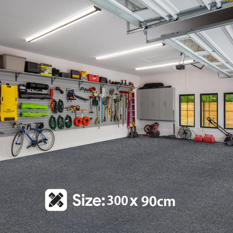 玄関マット 300×90cm ドアマット 厚さ0.7cm 屋外 泥落としマット 室内 家庭用 滑り止め キッチンマット 用途多様 足ふきマット 廊下マット 吸水マット グレーの画像