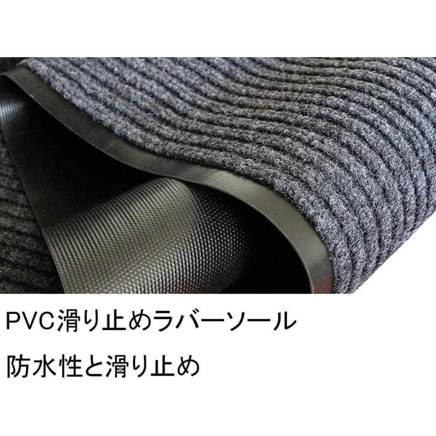 玄関マット 300×90cm ドアマット 厚さ0.7cm 屋外 泥落としマット 室内 家庭用 滑り止め キッチンマット 用途多様 足ふきマット 廊下マット 吸水マット グレーの画像