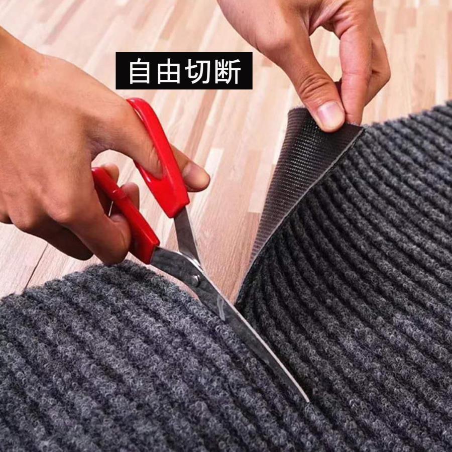 玄関マット 300×90cm ドアマット 厚さ0.7cm 屋外 泥落としマット 室内 家庭用 滑り止め キッチンマット 用途多様 足ふきマット 廊下マット 吸水マット グレーの画像