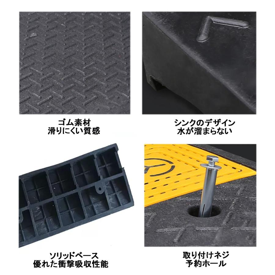 段差スロープ 段差解消スロープ 高さ5-15cm×幅100cm ゴムスロープ 設置