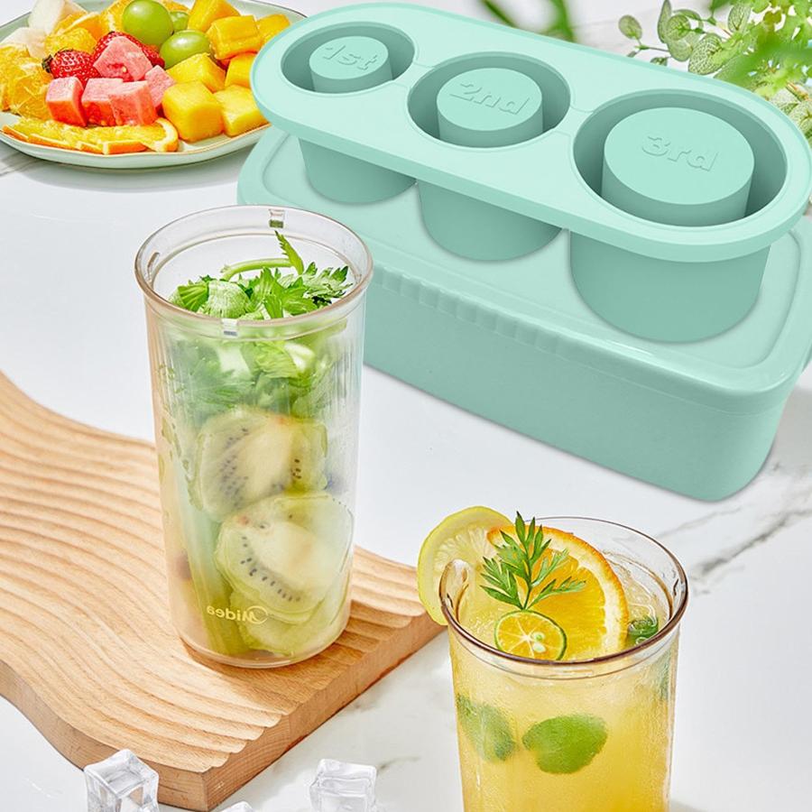 スタンレーカップ用製氷皿、製氷皿、蓋付き中空円筒アイスキューブ型