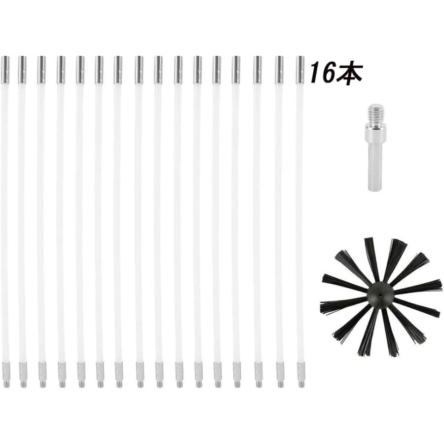 煙突掃除ブラシ 煙突掃除棒 煙突掃除キット 掃除ブラシ 4/6/8/10/12本