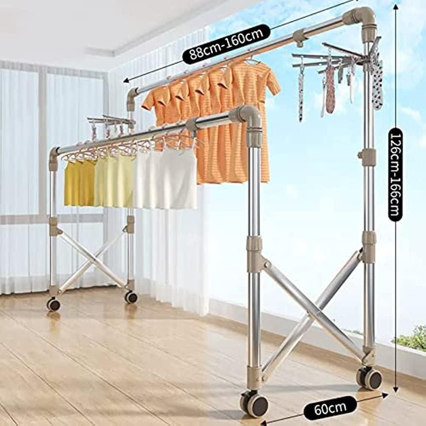 物干しラック 、伸縮式 折りたたみ式 ステンレス ものほしざお 屋外 室内 ベランダ 風に強い 錆びない 、洗濯物干し 室内 屋外 物干しスタンド 物干しラック 布_7