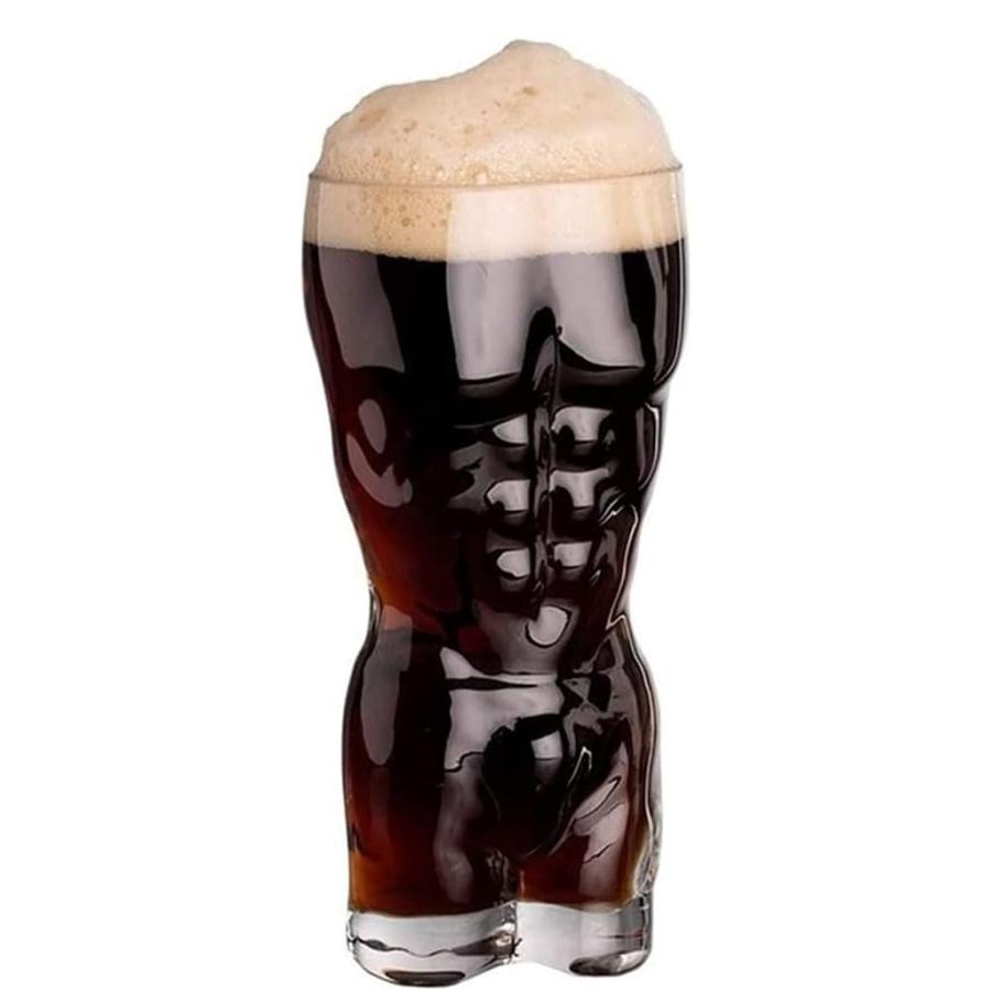 人体カップ 透明ガラス おもしろ食器 400ml/580ml/700mlビールグラス