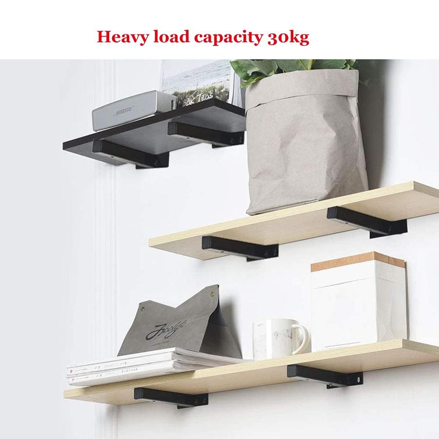 隠し 棚受け金具 ブラケット 黒、L型 棚受け金具、金属鉄製
