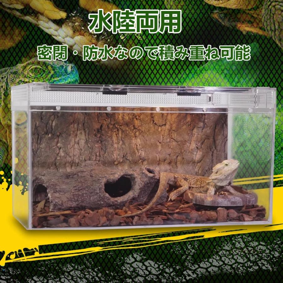 爬虫類用ガラスケージ 爬虫類テラリウムタンク 透明 通気ケージ