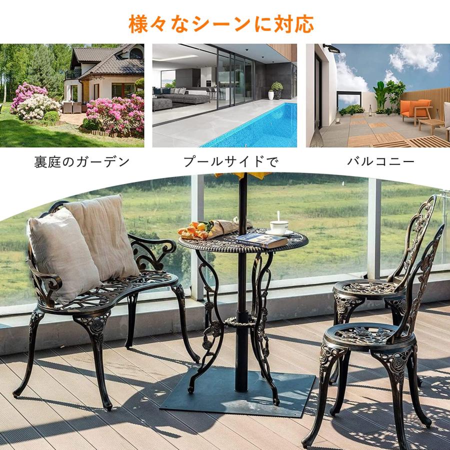ガーデンテーブルセット テーブルセット ローズ ガーデン用テーブルとイス ６点セット 防水 アルミ鋳物 ベランダ テーブル アルミチェア 屋外用家具 アウトドア ガーデンテーブルセット テーブルセット ローズ ガーデン用テーブルと