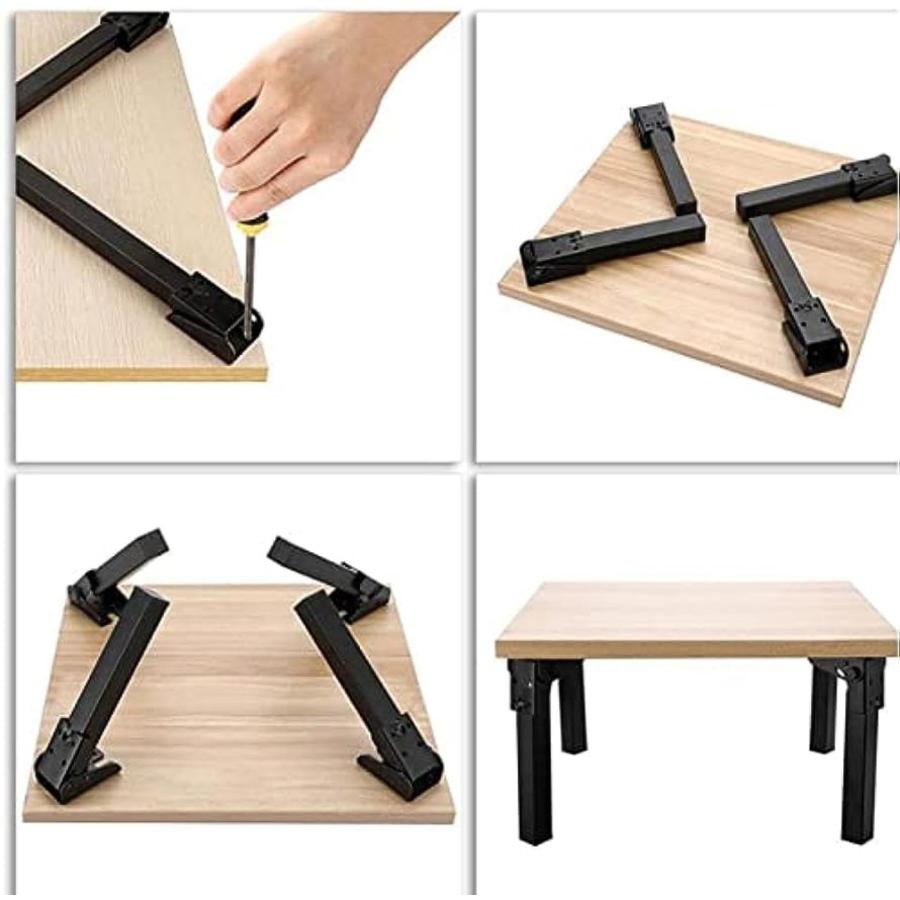 折りたたみ自動四角脚DIY折りたたみ脚黒鉄折りたたみテーブル脚90°鉄製
