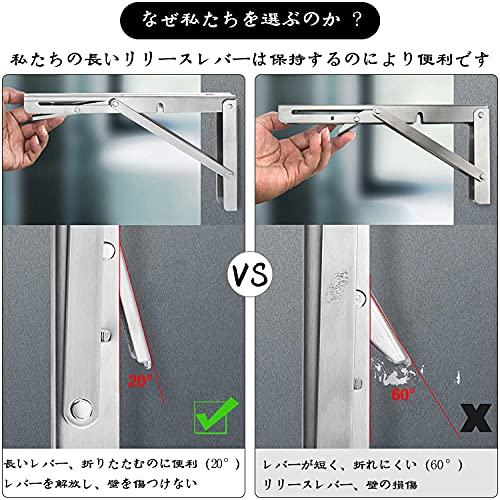 棚受け金具 棚受け 2本セット 堅塁金物 折りたたみ 金具 L字型 折