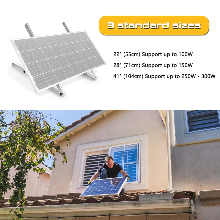 2組のソーラーパネルチルトマウントブラケット、0?90°調整可能な