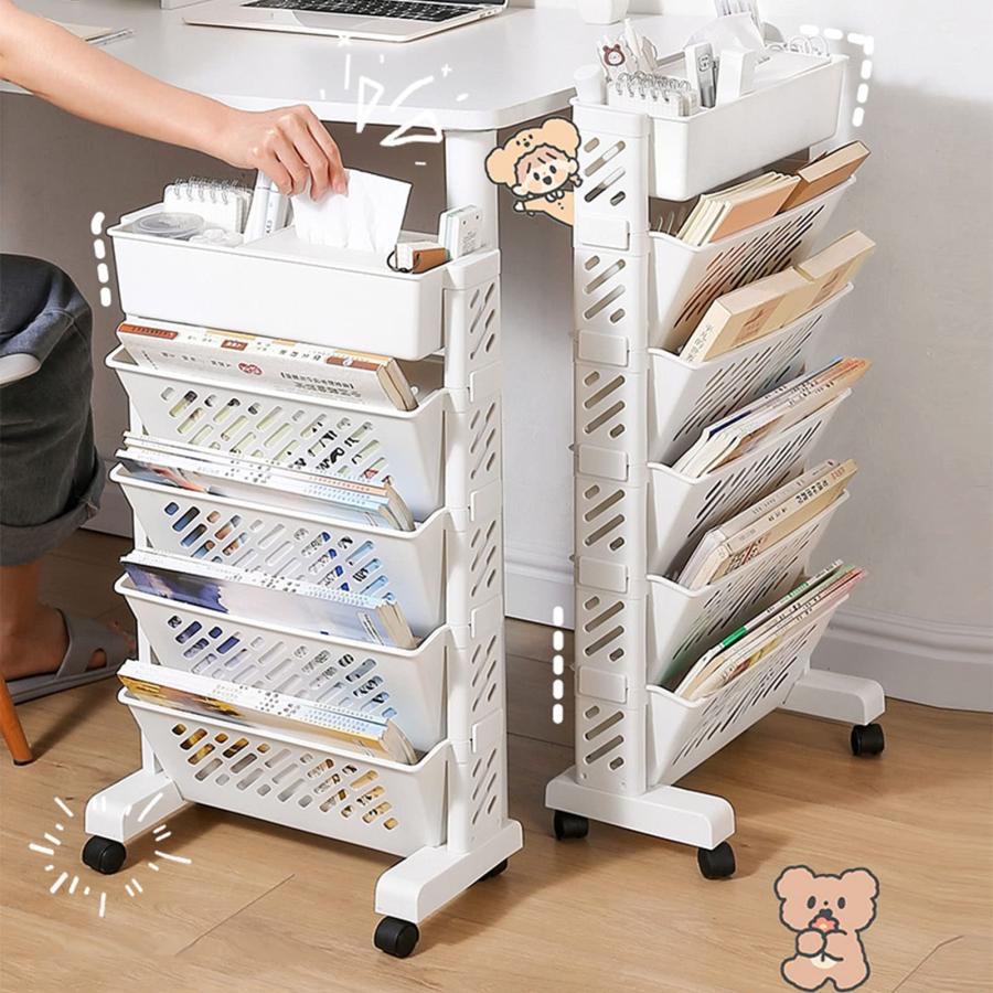 本棚 書籍収納 大容量 書類棚 収納棚 キャスター付き ブックスタンド