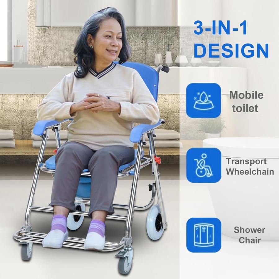 入浴用車いす 椅子 シャワーチェア 介護用 歩行器 コンパクト アルミ製
