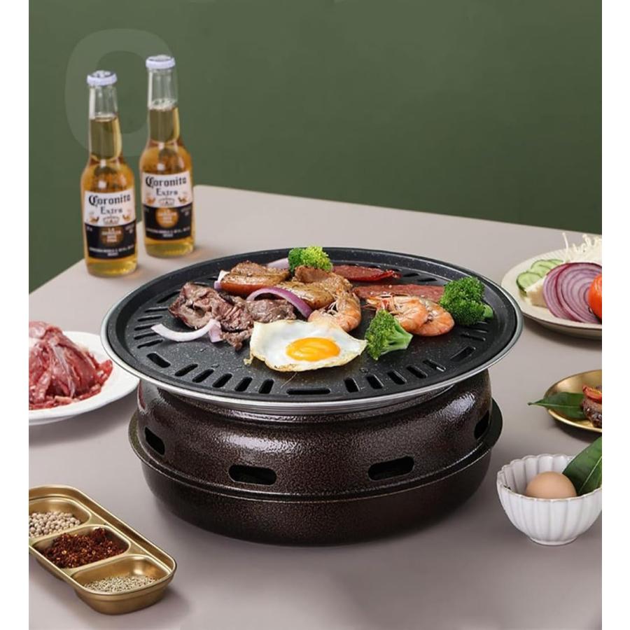 バーベキュー コンロ 炭火コンロ 七輪 ステンレス製 丸型 焚火台 料理