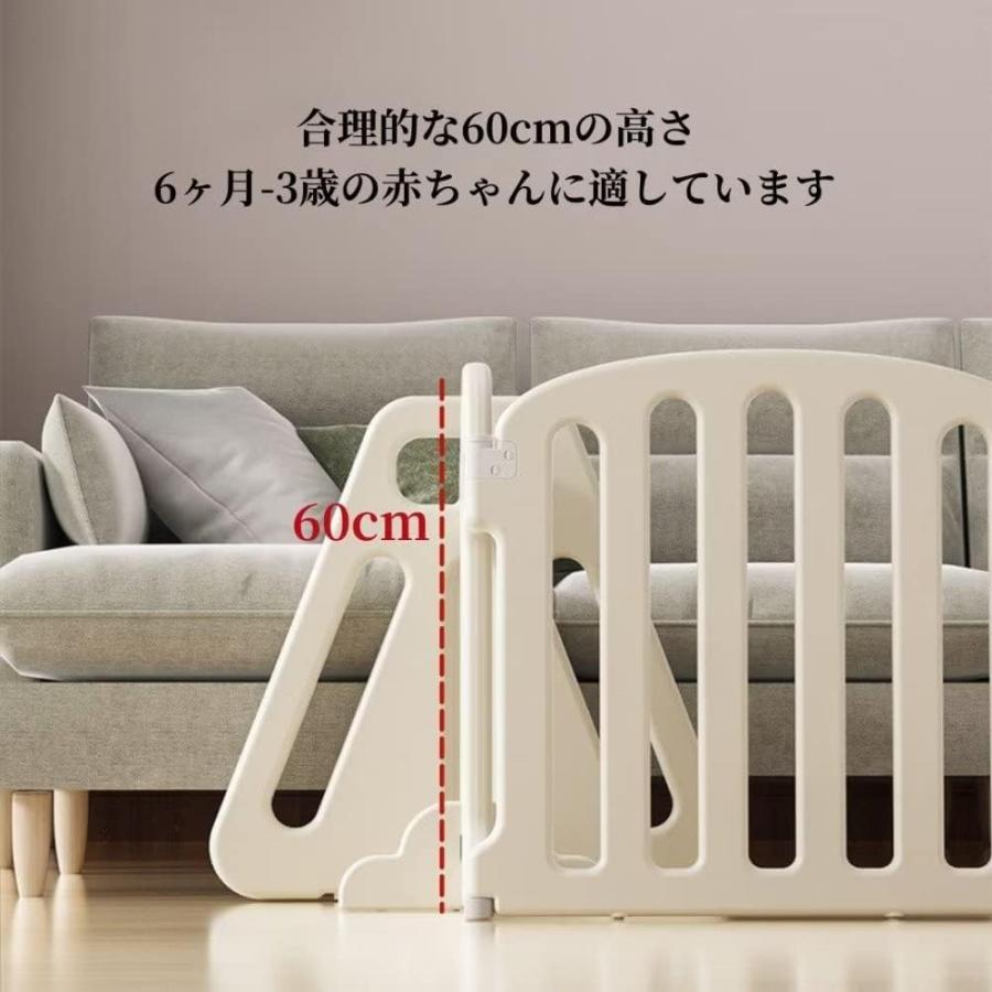 ベビーサークル 置くだけ ベビーゲート ベビーフェンス ペットゲート 自立 ペットフェンス 簡単設置 折りたたみ ロングパネル おしゃれ (360cm)の画像