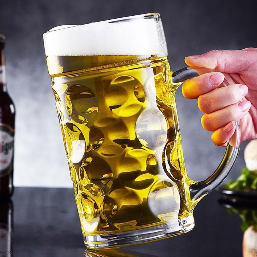 ビールジョッキ600ml 厚めのビールグラス ガラスグラス 精製ビール