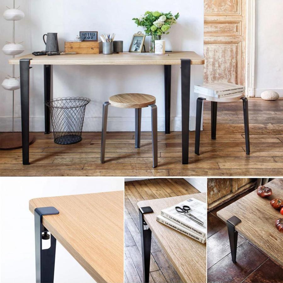 テーブル 脚 4本セット 金属製 クリップ式 調節可能 F字型 ダイニング