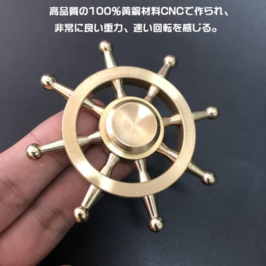ハンドスピナー 強く回転 2-5分高速スピン 純銅+ステンレス (ゴールド) ハンドスピナー 指スピナー 超耐久性 高速回転 ストレス解消 暇つぶし