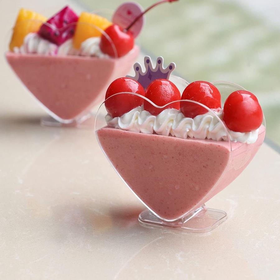 デザートカップ 50/100パック透明プラスチック前菜カップ 使い捨て