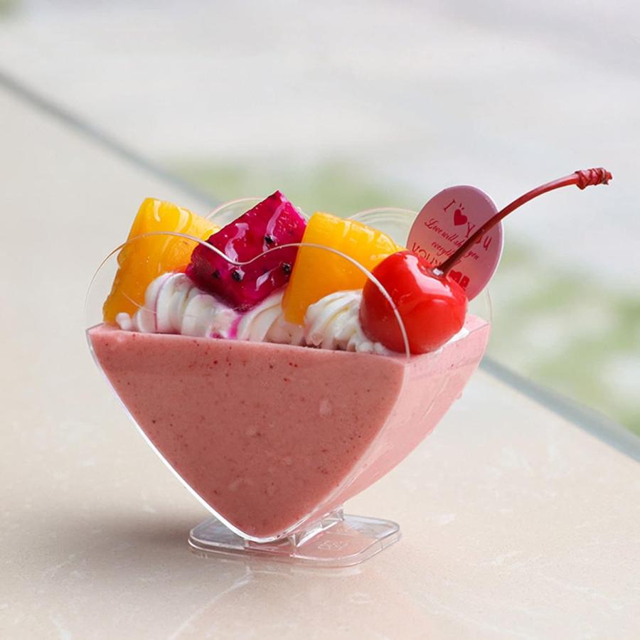 デザートカップ 50/100パック透明プラスチック前菜カップ 使い捨て